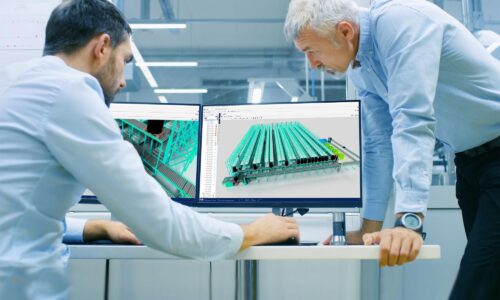 Digital twins of extensive systems are configured with components from 3D product catalogs.